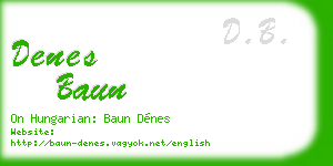denes baun business card